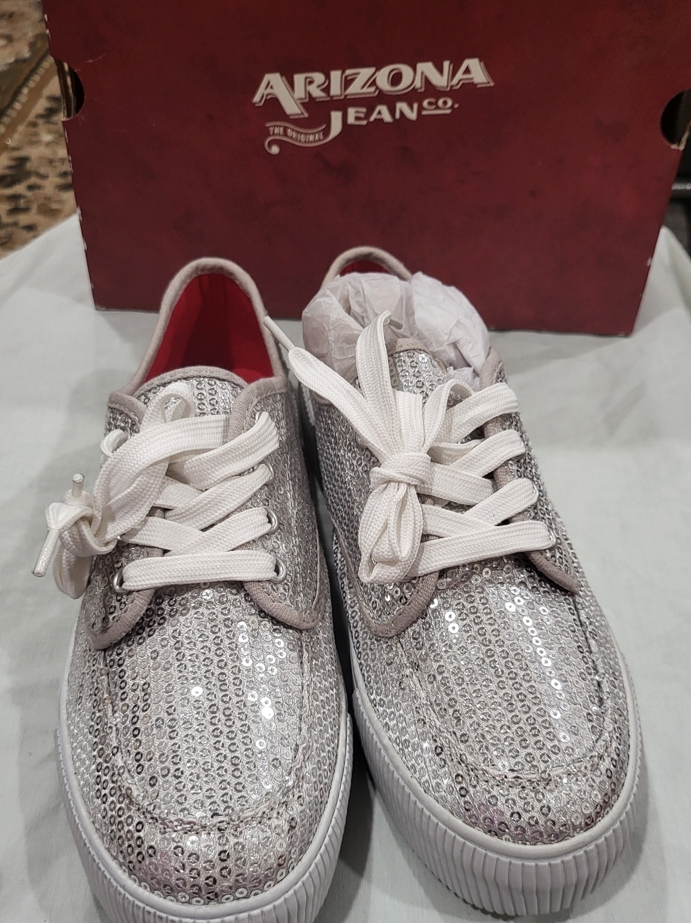 Women's Silver Sequin Sneakers
